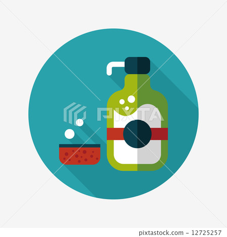 kitchenware dish soap flat icon with long... - Stock Illustration ...