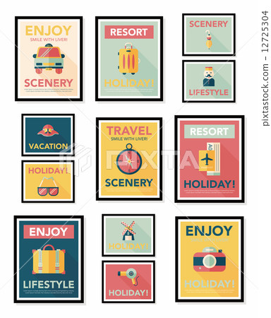 Travel poster banner design flat background set, eps10 Travel poster banner design flat background set, eps10 12725304