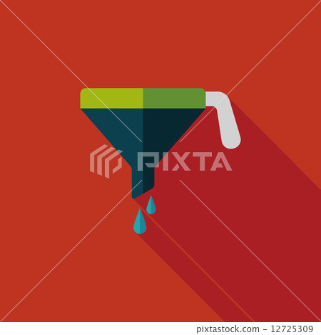 kitchenware funnel flat icon with long shadow,eps10 kitchenware funnel flat icon with long shadow,eps10 12725309
