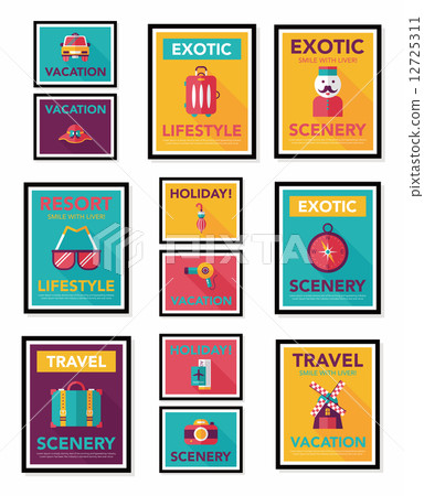 Travel poster banner design flat background set, eps10 Travel poster banner design flat background set, eps10 12725311