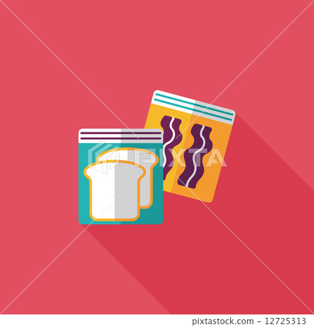 kitchenware zipper bags flat icon with long shadow,eps10 kitchenware zipper bags flat icon with long shadow,eps10 12725313