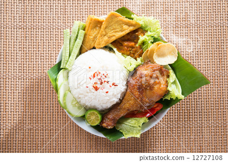 Tasty Asian food nasi ayam penyet Tasty Asian food nasi ayam penyet 12727108