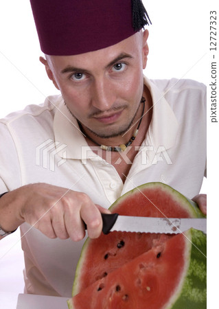 Man with watermelon Man with watermelon 12727323