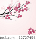 Card with stylized cherry blossom 12727454