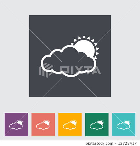 Cloudiness single flat icon. 12728417