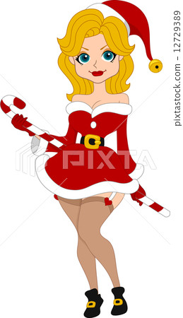 Pinup Girl Santa 12729389