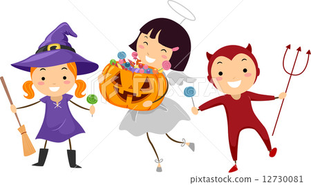 treat or trick clipart people