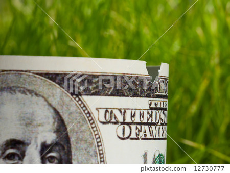 nibbled banknote - economic recession concept nibbled banknote - economic recession concept 12730777