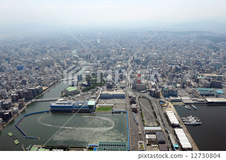 博多街道的鳥瞰圖 12730804