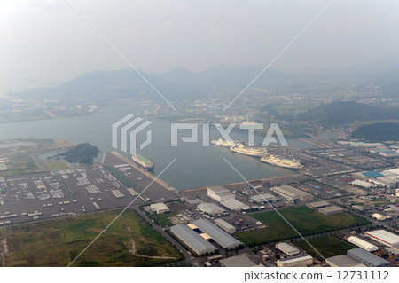 Aerial shot of Shimoji Port Aerial shot of Shimoji Port 12731112