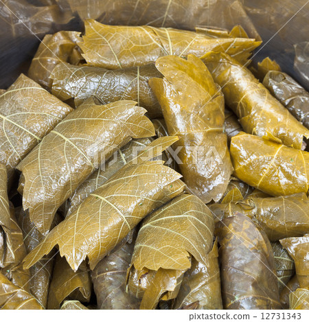 Caucasus dolma from pickled grape leaves and mince Caucasus dolma from pickled grape leaves and mince 12731343