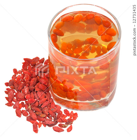 glass with goji berries infusion and dried fruits 12731435