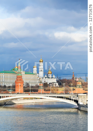 blue clouds over Moscow Kremlin in autumn blue clouds over Moscow Kremlin in autumn 12731676