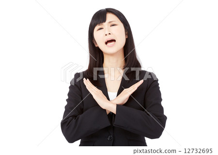 Business woman issuing signs 12732695