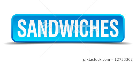 sandwiches blue 3d realistic square isolated button 12733362