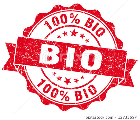 bio red vintage seal isolated on white 12733657
