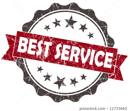Best Service red grunge vintage seal isolated on white 12733660