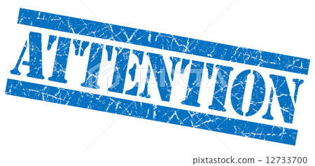 Attention grunge blue stamp 12733700