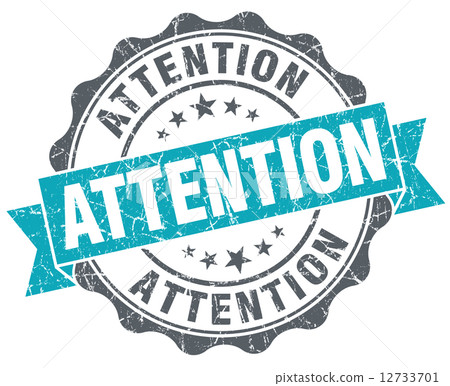 Attention blue grunge retro style isolated seal Attention blue grunge retro style isolated seal 12733701