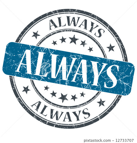 Always blue grunge textured vintage isolated stamp 12733707