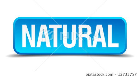 Natural blue 3d realistic square isolated button 12733757