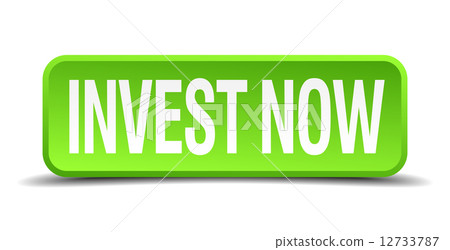 invest now green 3d realistic square isolated button invest now green 3d realistic square isolated button 12733787