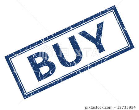 Buy blue square grungy stamp isolated on white background 12733984