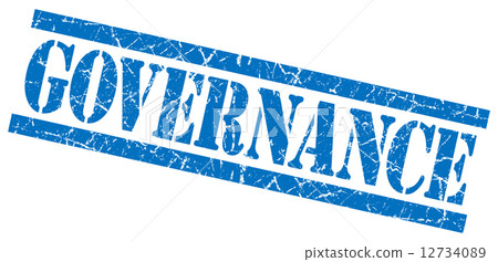 governance blue grungy stamp isolated on white background 12734089
