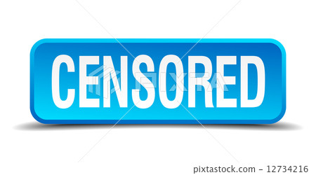 censored blue 3d realistic square isolated button censored blue 3d realistic square isolated button 12734216