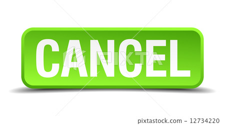 cancel green 3d realistic square isolated button 12734220
