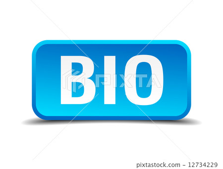 bio blue 3d realistic square isolated button 12734229