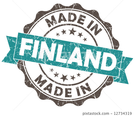 made in FINLAND blue grunge seal 12734319