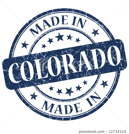made in Colorado blue round grunge isolated stamp 12734328