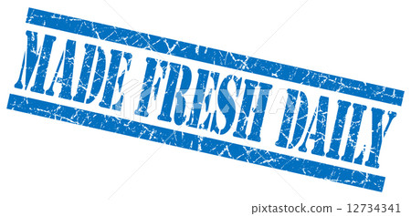 made fresh daily blue grungy stamp on white background made fresh daily blue grungy stamp on white background 12734341
