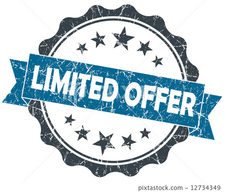 Limited OFFER blue grunge vintage seal isolated on white 12734349