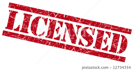 licensed red grungy stamp on white background licensed red grungy stamp on white background 12734354