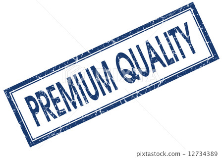 Premium quality blue square grungy stamp isolated on white background Premium quality blue square grungy stamp isolated on white background 12734389