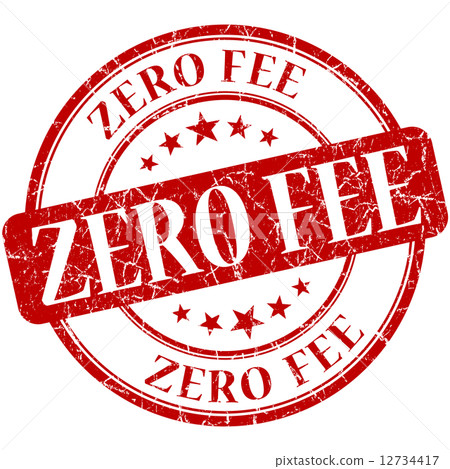 zero fee red vintage grungy isolated round stamp 12734417