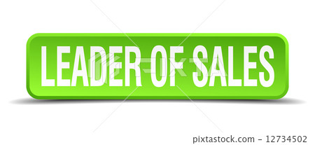 leader of sales green 3d realistic square isolated button leader of sales green 3d realistic square isolated button 12734502