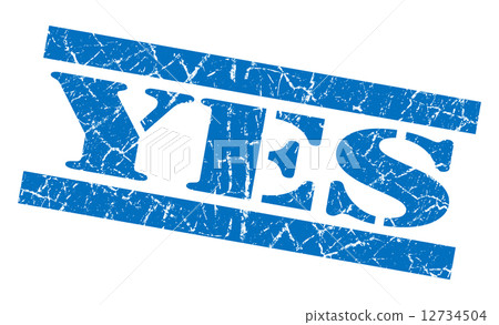 Yes blue grunge stamp Yes blue grunge stamp 12734504