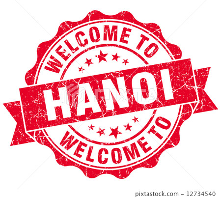 welcome to Hanoi red vintage isolated seal 12734540