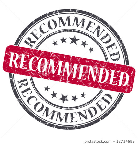 Recommended red round grungy stamp isolated on white background Recommended red round grungy stamp isolated on white background 12734692