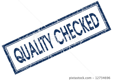 quality checked blue square stamp 12734696