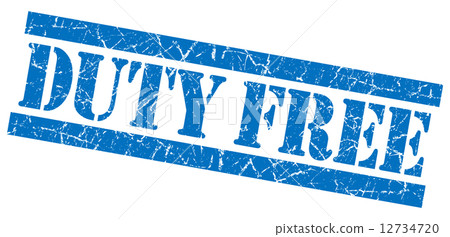 Duty Free blue grunge stamp 12734720