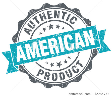 American product blue grunge retro style isolated seal 12734742