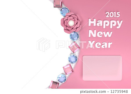 鮮花和珠寶賀卡（粉紅色） 12735948