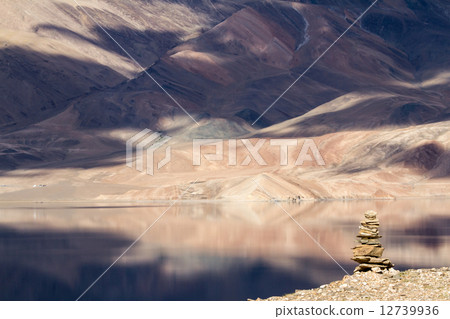Tsomoriri mountain lake with fantastic mountains background and 12739936