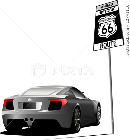 Cover for brochure with route 66 image. Vector 12741110