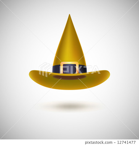Yellow witch hat for Halloween. - Stock Illustration [12741477] - PIXTA