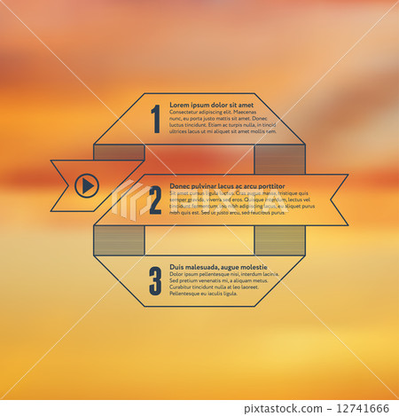 Numbered business infographic with blurry background 12741666